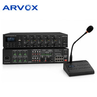 Amplificateur de puissance PA professionnel 6 canaux 240W 100V avec mixeur Bluetooth, système de sonorisation pour école, hôpital, église