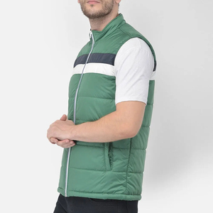 Plain Customised Colors Quilted Bubbles Sleeveless Puffer Vest <b>Jacket</b> Single Button Closure <b>Waterproof</b> Ultra Casual Outer Wear - Product Image 2