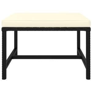 Meubles de patio sectionnels en poly rotin noir avec repose-pieds rembourré confortable - Product Image 2