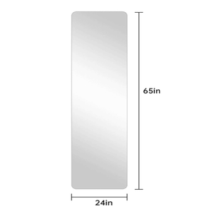 High Quality 5mm Glass 65"x 24" Full Body Round <b>Corner</b> Wall Mirror for Living Room Bedroom Cloakroom with Hanging Hole - Product Image 2