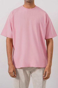 Camisetas de Algodón 100% Tejidas para Hombre, Diseño Personalizado, Color Rosa, Corte Holgado y Ligero, Estilo Casual, Alta Calidad, Ajuste Cuadrado, Más Vendidas - Product Image 4