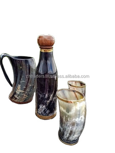 Botella Artesanal de Cuerno de Búfalo Pulido y Ecológico para Cosplay Medieval y Uso en Exteriores con Diseño Personalizado Disponible para Venta al por Mayor - Product Image 2