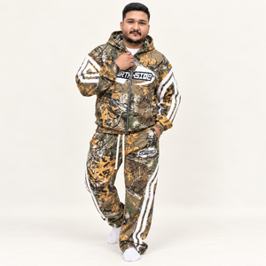Conjunto de Sudadera con Capucha y Pantalones Deportivos con Estampado de Camuflaje Personalizado, Unisex, con Estampado Completo, Mangas con Rayas, Conjunto Deportivo, Marca Privada, Venta al Por Mayor - Product Image 3