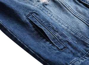 Men's <b>Denim</b> <b>Jacket</b> 100% Cotton Solid Color Turn-down Collar Casual Winter Hip Hop Regular Fit Covered Button Closure Breathable - Product Image 4