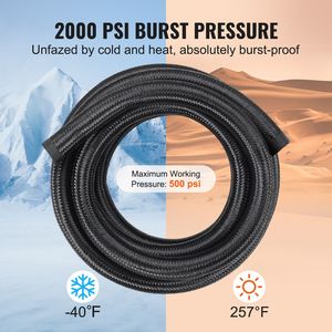 Kit de conduite de carburant 10AN, tuyau de carburant de 10 pieds, tuyau tressé en nylon et acier inoxydable de 0,55 pouce pour huile/gaz/diesel, raccord d'extrémité pour pompes à carburant - Product Image 4