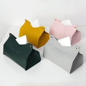 Boîte à mouchoirs en cuir PU, porte-serviettes décoratif, étanche, rectangulaire, pour voiture, maison, bureau - Product Image 3
