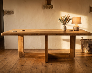 Industrial Kiya <b>Dining</b> <b>Table</b> Sustainable <b>Reclaimed</b> Wood Living Room Set Sturdy X-Base Durable Comfortable Outdoor Warehouse - Product Image 1