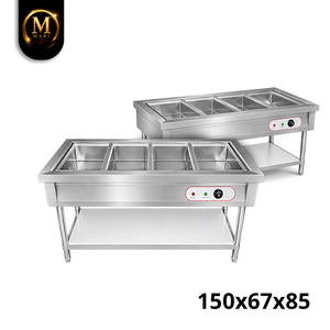 Baño María Comercial de Acero Inoxidable de Alta Resistencia con 4 Compartimentos, Calentador de Alimentos a Vapor para Cafetería, Buffet y Catering - Product Image 5