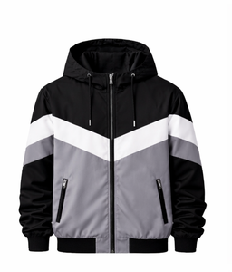 Ensemble de survêtement unisexe personnalisé Discover-Impex avec empiècements contrastants, 100 % coton, noir et gris, veste à capuche et pantalon de jogging - Product Image 2