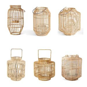 Vietrustic Handmade Natural Floor <b>Lantern</b> <b>Candles</b> and Glass Holders Bamboo Rattan <b>Lantern</b> Hanging <b>Candle</b> Holders - Product Image 1