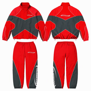 Conjunto de chándal personalizado de fabricante: Chaqueta cortavientos con cremallera, pantalones jogger, pantalones cargo cortavientos de nailon y pantalones de chándal. - Product Image 4