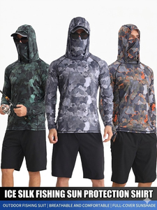 Unisex Solid Long Sleeve <b>Waterproof</b> Hoodie UPF 50 Polyester/Nylon <b>Fishing</b> Wear Pullover - Product Image 5