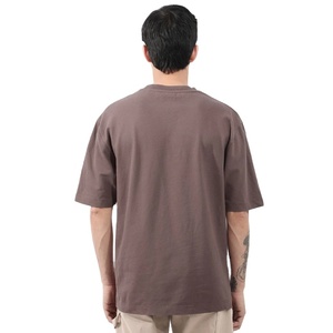 Camiseta clásica informal de gran tamaño con cuello redondo para hombre, ropa de calle holgada relajada de algodón 100% de peso medio transpirable de alta calidad - Product Image 2