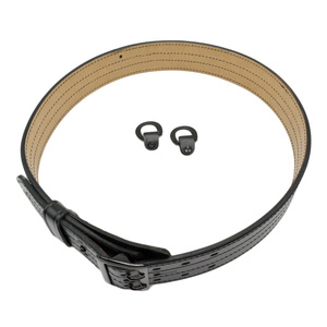 Cinturón formal de cuero genuino negro con hebilla de pasador y construcción duradera para uso en ropa de trabajo - Product Image 5