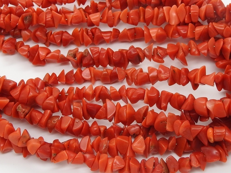 Perles De Corail Naturel 100% - Pierres Précieuses En Vrac Rouge - Provenance Italie - Lot Env. 40-45 Carats