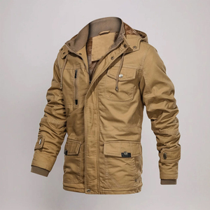 Men's Oversized Solid Color Cargo Varsity <b>Jacket</b> Stand Collar Front Logo High Quality Daily Wear - Product Image 1