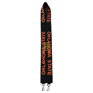 Oklahoma State Black Orange Beaded Embroidered <b>Polyester</b> Canvas Foundation <b>Lanyard</b> Detachable Utility Bag Strap Metal Hook OEM - Product Image 5
