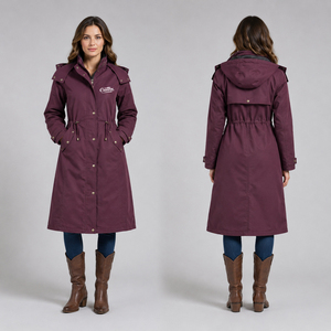 Manteau long imperméable en toile cirée robuste pour femme 2026, style western, pour l'équitation et le ranch - Product Image 3