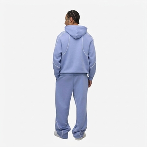 Ensemble de survêtement unisexe personnalisé OEM : sweat à capuche et pantalon de jogging, 2 pièces, avec fermeture éclair, pour le sport - Product Image 2