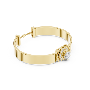 Brazalete Geométrico con Diamantes Cultivados en Laboratorio, Brazalete Moderno con Halo de Diamantes, Joyería de Diamantes de Lujo para Mujer - Product Image 1