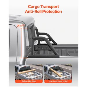 Roll Bar Sportivo Regolabile in Acciaio al Carbonio, Portapacchi Universale per Cassone di Camion di Medie Dimensioni, Compatibile con Pickup - Product Image 6