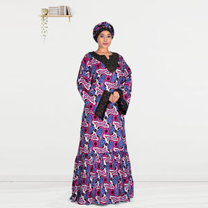 Robe Kaftan Imprimée en Rayonne pour Femmes Musulmanes avec Broderie Diamantée, Manches Longues, Tenue Islamique Modeste, Élégante Robe Maxi du Moyen-Orient - Product Image 5