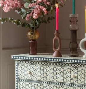 Modern <b>White</b> Bone Inlay Console Table Handmade <b>Wood</b> Furniture Mediterranean Style Living Room Decor - Product Image 4