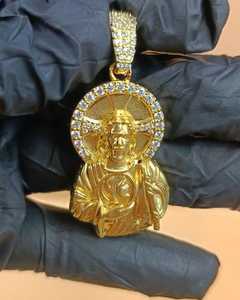 Pendentif Breloque Hip Hop Bouddha Iced Out en Argent 925 Massif avec Moissanite, Bijou Hip Hop de Luxe Plaqué Or 18K - Product Image 5