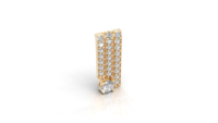 Aarinya Broche Unisexe Classique en Or 14K avec Diamant de Laboratoire Solitaire Linéaire Cascade, Sertissage Triple Barre en Canal, Éclat Piliers, pour Mariage