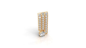 Broche Aarinya Clásico Solitario Lineal en Cascada con Diamantes de Laboratorio en Oro Amarillo de 9K, Diseño de Barra Triple, Regalo para Bodas y Fiestas - Product Image 5