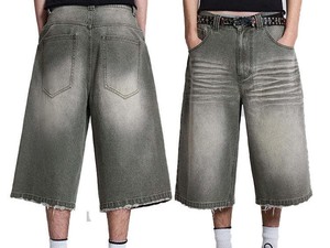 Shorts en jean décontractés pour hommes, marque privée, denim délavé, directement de l'usine - Product Image 5