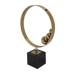 Escultura Abstracta de Hierro de Primera Calidad, Pieza Artística de Decoración de Interiores para Espacios de Vida de Lujo, Escultura Moderna China - Product Image 2