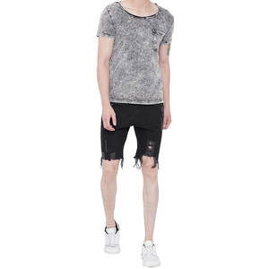 Custom Color Slim Fit Acid Wash T Shirts New Fashionable Adult Size Short Sleeve Acid Wash T Shirts For Men - Product Image 2