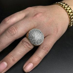 Bague ovale style glaçon couleur or, fine, pour hommes et femmes, bijoux de fête - Product Image 1