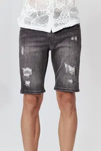 New Customized Men's Summer Fashion Casual <b>Woven</b> High Elastic Waist Denim <b>Shorts</b> 100% Cotton Quick Dry Breathable Eco-Friendly - Product Image 2