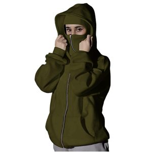 Chaqueta con Capucha y Cremallera, Transpirable, de Poliéster, Doble Capa, Estilo Hip Hop Y2K, para Primavera/Invierno, para Hombre y Mujer - Product Image 3