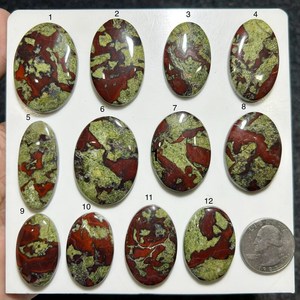 Jaspe Sangre de Dragón, Cabujón de Corte Cojín, Natural, Pulido, para Joyería, Envoltura de Alambre, Colgante, Anillo, Cristal Curativo, Regalo - Product Image 1