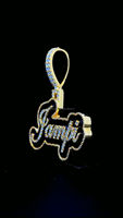Pendentif personnalisé en émail noir coloré avec lettre, plaqué or, diamant, bijoux de fête hip-hop