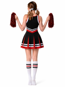 Conjunto de Falda de Uniforme de Porristas OXYTAG, Negro, Rojo y Blanco, Impresión por Sublimación, Disfraz de Baile para Mujer Adulta, Precio al por Mayor, Uniforme OEM - Product Image 2