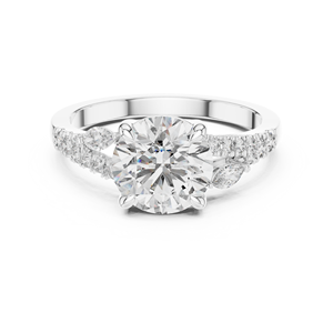 Silversync Bande de diamant naturel avec pierre centrale Moissanite en couleur 4CT VVS D pour bague de mariage de haute qualité - Product Image 2