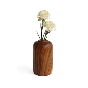 Vase à fleurs décoratif en bois pour l'intérieur au prix le plus bas, vase à fleurs en bois sculpté à la main créatif au prix le plus bas - Product Image 3