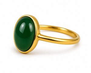 แหวนทองชุบประดับพลอยออนิกซ์สีเขียวทำมือ Ha Gems สำหรับผู้หญิงผู้ชาย สไตล์วินเทจ โบโฮ เครื่องประดับพลอย |   ของขวัญสุดหรูสำหรับ - Product Image 2