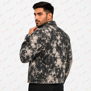 Blousons en jean oversize pour hommes – Vente en gros – Blouson en jean personnalisé délavé pour hommes – Style vintage, streetwear, décontracté, mode, vêtements de travail - Product Image 6