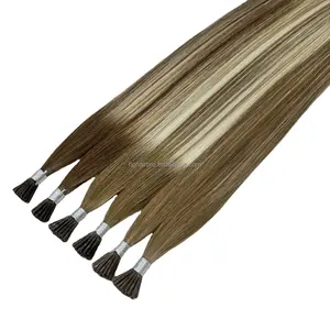 Balayage Color I Tip Hair Extensions Wholesale Russian Human Hair Extension Micr Rings I-Tips Remy Human Hair