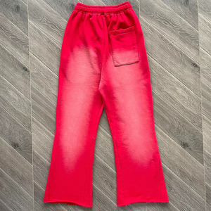 Pantalones Deportivos Rojos de Algodón para Hombre, de Alta Calidad, Cintura Elástica con Cordón, Pierna Ancha, Estilo Casual, con Estampado de Letras en la Pierna Derecha, para Otoño - Product Image 2