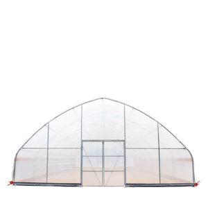 30FT X 30FT Cold Frame <b>Greenhouse</b> for Grow Tent 6 Mil Clear EVA <b>Plastic</b> Film Hand Crank Roll Sides Peak Ceiling Roof with Iron - Product Image 2