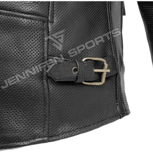 Veste en cuir perforée pour motards, respirante, coupe-vent, de haute qualité, élégante, en cuir de vachette - Product Image 4