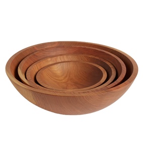 ผักสลัดข้าวอาหารค่ําชามไม้เสิร์ฟชามโมเดิร์นเก็บอาหารชามสลัดไม้โลโก้ที่กําหนดเอง - Product Image 1