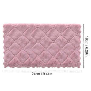 Toalla Rosa Rectangular de 24x16cm con Patrón Geométrico, Toallas para Uso Doméstico Suaves al Tacto - Product Image 2