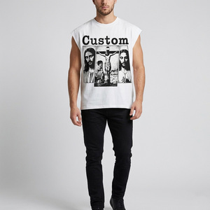 Débardeur Homme Personnalisé Jésus-Christ 2026 de Haute Qualité, Col Rond, Style Décontracté, Coton Blanc pour Hommes - Product Image 3